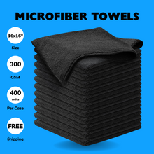 Load image into Gallery viewer, Black Microfiber Towels $0.37 per unit (Case Pack)👍
