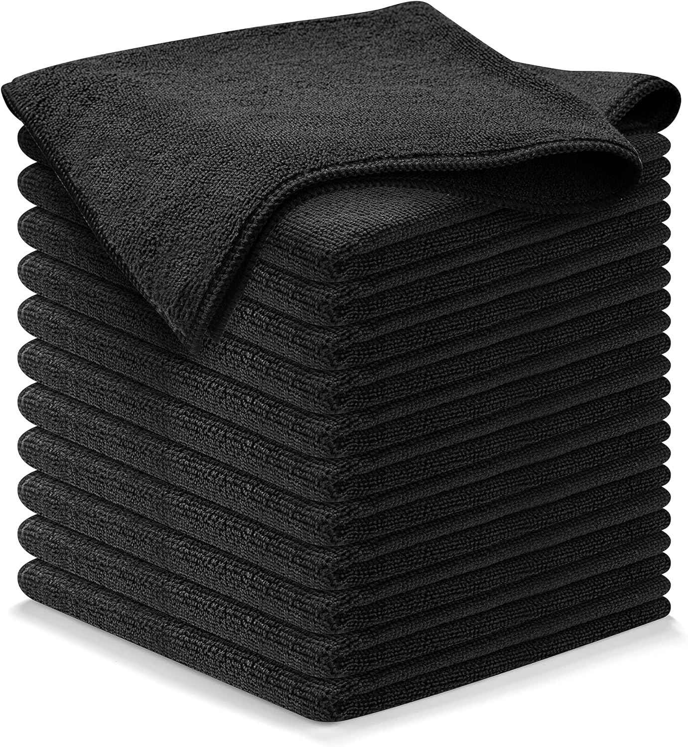 Black Microfiber Towels 300 GSM, 16x16