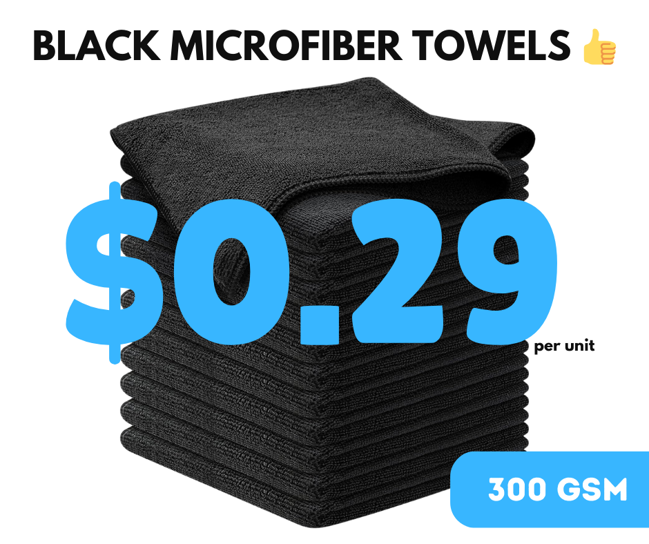 Black Microfiber Towels,  👍 (5 cases)